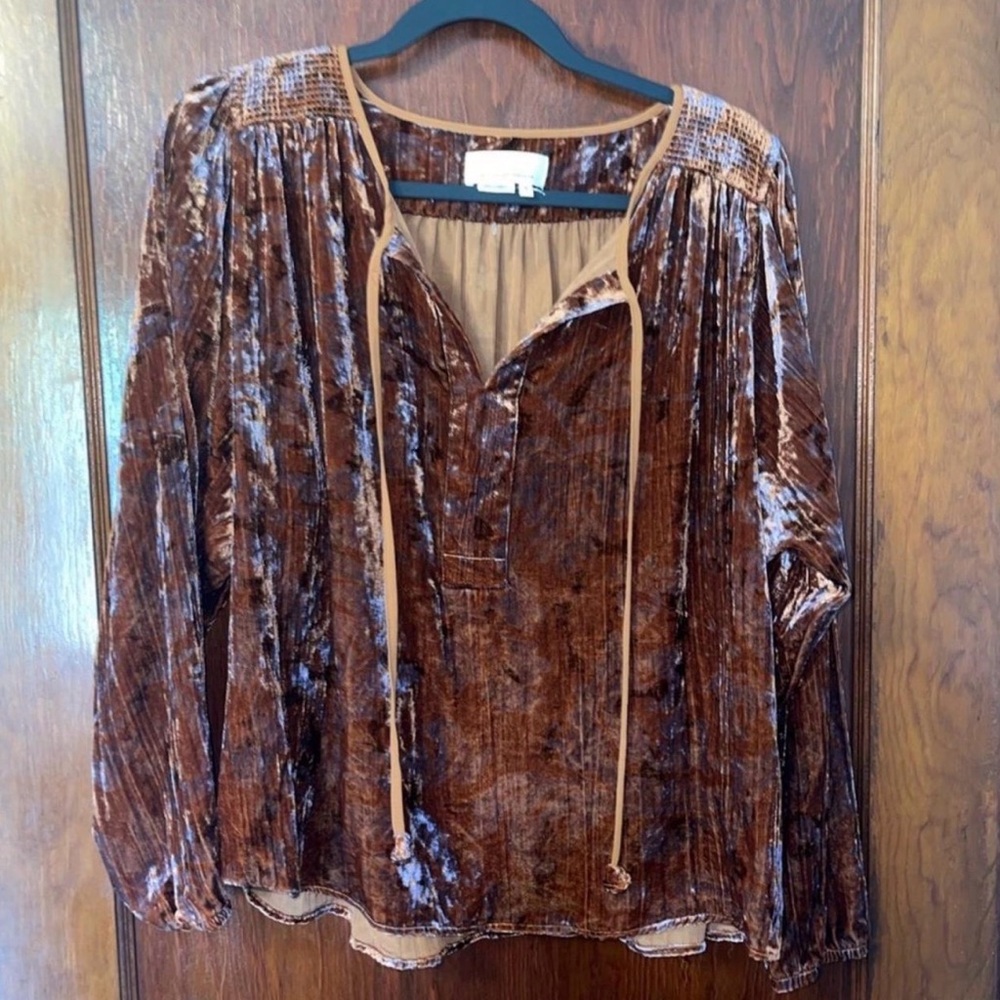 Crushed Velvet Orange and Purple Women's Top